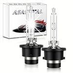 Asasytal D2S HID Headlight Bulbs, 35W 6000K Diamond White Ultra Bright Xenon Bulbs for Bi HID Conversion/Retrofit Kit Xenarc Headlight to Upgrade Original Bulb, 1 Pair