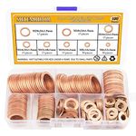 Sutemribor 150PCS 8 Sizes Copper Metric Sealing Washers Flat Washers Assortment Kit