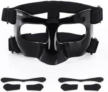 HIAARO QK01B Nose Guard for Broken Nose, Face Shield Masks for Soccer, Basketball, and Other Sports Protect, Adjustable, and Black for Adults and Teenagers, Suitable for Men and Women