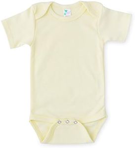 Laughing Giraffe Baby Short Sleeve Infant Onesie Bodysuit (Yellow, 3-6 Months)