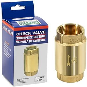 Brass Pump & Well Check Valve, One Way Back Flow Preventer Check Valve, 1 1/4" Female Pipe Thread