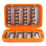 Fly Fishing Lures Kit - 40Pcs Lifelike Fly Fishing Flies Trout Flies Lures Hooks Artificial Bait with Waterproof Box for Fly Fishings(Gold&Green)