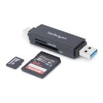 StarTech.com USB C and USB 3.0 SD Card Reader, USB Memory Card Reader, SD, microSD, MMC, UHS-I, USB-C & USB-A Card Adapter