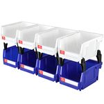 Storage Organizer Bins,Wall Mount Storage Parts Rack,Stackable Shop Tool Bins for store Screws,Small Parts,Office Supplies and other Accessories(8 Pack)