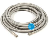 LONG Refrigerator Hose (30 FT) - Universal Fit to ALL Refrigerator Brands - Icemaker Water Supply Line - ¼” x ¼” Connections - Refrigerator Supply Hose for Ice & Water