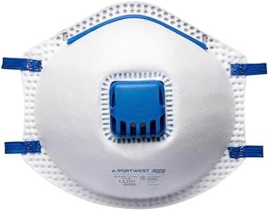 Portwest P209 Disposable FFP2 Exhalation Valve Respirator Face Mask (Pack of 3) White