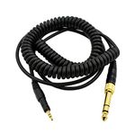 Xingsiyue Headphone Wire Audio Cable with 6.35MM Adapter for Audio-Technica ATH-M50X M40X M70X - Replacement Coiled Extension Cord Lead