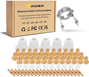 SSimder 71Pcs Plasma Cutter Consumables with Roller Guide Wheel Spacer Nozzles Electrodes for PT-31 JG-40 LG-40 Plasma Cutter Torch