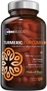 Organic Turmeric Curcumin Supplement 1500mg with BioPerine | 95% Standardized Curcuminoid Extract & Organic Root Powder with Piperine Black Pepper Fruit (10mg), 120 Vegetarian Capsules