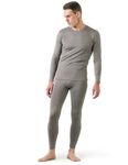 LAPASA Men's Lightweight Thermal Underwear Set, Fleece Lined Long Sleeve Long Johns Top and Bottom, Soft Warm Base Layer Set M11, Light Heather Grey, L