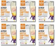 Flip-It! Vibrant Bottle Emptying Kit – Bright Edition, 6 Individual Kits – Efficient Liquid Transfer & Perfect for Gifting – 1 Purple Base Cap, 3 Adapters per Kit