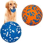 2 Pack Dog Ball Toys,Indestructible Dog Toys Balls,High Bounce Rubber Dog Balls,Durable Solid Interactive Ball,Resistant Teeth Training Dog Toys,for Small Medium Large Dog Puppy Water Jump Fetch Play