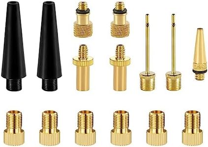 BEZANU Bike Tire Valve Adapters, 15 PCS Brass Bike Pump Adapters for Mountain Bikes, Road Bike, Cars (Golden & Black)