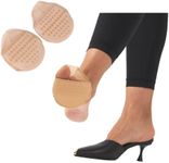 Flammi 6 Pairs Women's Toe Cover with Padding Toe Topper Liner Socks Non-Skid Bottom(Sheer-6beige)