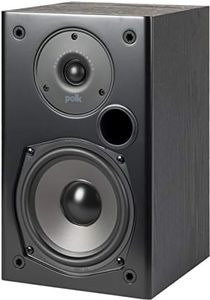 Polk Audio T15 100 Watt Home Theater Bookshelf Speakers – Hi-Res Audio with Deep Bass Response, Dolby and DTS Surround, Wall-Mountable, Pair, Black