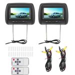 2pcs 7 in Wireless Control Adjustable Headrest LCD Video Player MP5 Display Black Car DVD Player Headrest Monitor