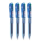 Hauser 4 in 1 Retractable Ball Pen Box | Durable Transparent Body | 4 Ink Colors In One Pen | Low Viscosity Ink System | Smooth & Effortless Writing | Of 4