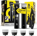 The Beard Club Professional T-Blade Beard Trimmer for Men with Straight Razor - Barber Electric Shaver & Hair Clippers for Men – Zero Gapped Cordless Hair Trimmer & Edger, Line Up Grooming Kit