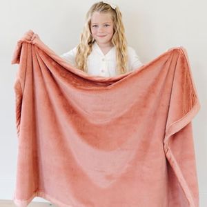SARANONI Super Soft Comfy Lush 60" x 40" Blanket for Kids and Teens (Clay)