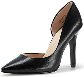 JENN ARDOR Stiletto High Heel Shoes for Women: Pointed, Closed Toe Classic Slip On Dress Pumps (9.5, Pblack)