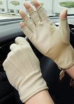 Summer Driving Gloves Half Finger Screen Touch for Women Men Breathable Cotton UV Sun Protection Motorcycle Fitness Cycling Driving Gloves Ladies Lightweight Antislip Fingerless Touchscreen Gloves