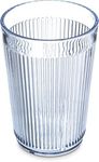 Carlisle FoodService Products Crystalon Stack-All Stackable Tumbler Plastic Tumbler with Ribbed Texture for Restaurants, Catering, Kitchens, Plastic, 8.4 Ounces, Clear