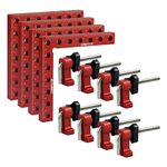 DEEFIINE 90 Degree Positioning Squares Right Angle Clamps 5.5" x 5.5",Aluminum Alloy Woodworking Carpenter L-Type Corner Clamping Tool for Picture Frames, Boxes, Cabinets or Drawers (4)