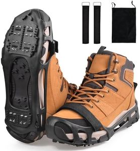 Shaddock Fishing Ice Cleats Snow Traction Cleats 24 Spikes Crampons， Anti-Slip Snow Shoes Ice Boots Grippers Men Women Hiking, Jogging Walking on Snow & Ice (Large)