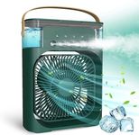 Mini Portable Air Conditioner Fan, Mini Evaporative Air Cooler with 7 Colors LED Light | Easy Way to Cool Any Space | 1/2/3 H Timer, 3 Wind Speeds and 3 Spray Modes (Mini Mist Fan)