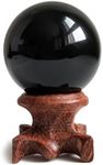 Black Obsidian Crystal Scrying Ball 40mm /1.6" for Fengshui, Scrying, Meditation, Crystal Healing, Divination, Home Decoration, Black Magic Crystal Sphere