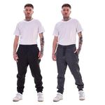 Keanu 2 Pack Regular Fit Mens Joggers - Super Soft Jogging Bottoms with Brushed Fleece Lining - Lounge Pants Gym Joggers - Cotton Rich Blend - Mens Sizes S - 2XL (Black/Charcoal Pack, Medium)