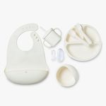 CUDDLE CUBS 7-Piece Silicone Baby Feeding Set – BPA Free, Suction Plates, Adjustable Bib, Soft Spoon & Fork, Bowl & Divided Plate, and Baby Toothbrush – Self-Feeding for Babies & Toddlers