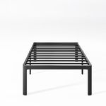 KERAMIK 18 Inch High Twin Bed Frames No Box Spring Needed, Metal Bed Frame Twin Size with Round Edge, Easy Assembly, Heavy Duty, Black
