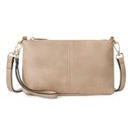 WESTBRONCO Crossbody Bag for Women Vegan Leather Wallet Purses Satchel Shoulder Bags Small Size, Leather-light Brown, Crossbody Bag