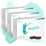 Inofolic - PCOS Supplement for Women - Myo-inositol and Folic Acid Supplement - 90 Day Supply of Convenient Soft Gel Capsules Supporting PCOS Symptoms and Pregnancy