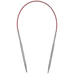 Aeelike 4mm Circular Knitting Needles 40cm, Short Round Knitting Needles with Flexible Cable, Metal Circular Needles for Knitting Socks, Fixed Circular Knitting Pins for Small Projects, Size US 6