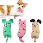 jiuhao Cat Catnip Toys,3 Pack Interactive Cat Teeth Cleaning Plush Toys for Indoor Cats Kitten- Cat Scratch Chewing Teeth Grinding Catnip Pillow Toys