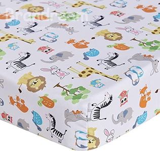 Brandream Baby Fitted Crib Sheet for Boys Girls Cotton Jungle Party -28 X 52 for Standard Crib and Toddler Mattresses(Unisex)