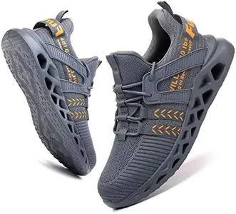 Furuian Steel Toe Shoes for Men Women Comfortable Steel Toe Sneakers for Men Slip Resistant Safety Work Shoes Lightweight Safety-Toe Work Sneakers