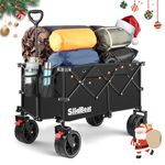 Festival Trolley with Big Universal Wheels 200L, Pull Along Heavy Duty Camping Trolley Cart with Rebound Handle, Folding Wagon Garden Cart, Collapsible Wagon Outdoor Garden Picnic Shopping Fishing