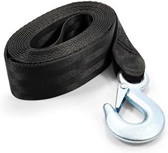 Camco Replacement Winch Straps | Features a 20-Foot by 2-Inch Polyester Webbing Strap | Compatible with Winches Rated Up to 2,000lbs | Great for Trailers, RVs, Campers, Boats, and More (50002)