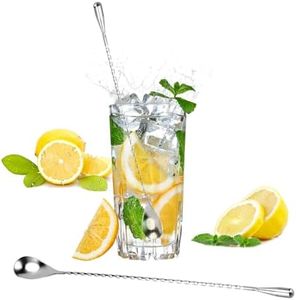 Candeon 31cm Cuillère à Cocktail, Cuillère De Bar Touillette Cocktail Cuillère Cocktail Cuillère à Mélanger Longue Poignée Torsadée Cuillère Cocktail Agitateurs à Cocktail Pour Mélanger Des Boissons