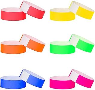 L LIKED 600 Pcs Neon Wristbands for Events, Waterproof Paper Wristbands Party Bands Entrance Wristbands for Events Music Festival Concert Contest (6 Colors)