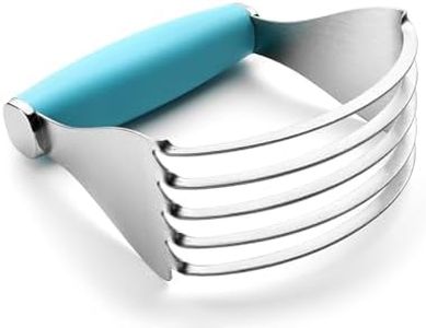 Spring Chef XL Stainless Steel Pastry Cutter Tool for Baking - Heavy Duty Dough Blender - Butter & Dough Cutter Tool with Sharp Blades - Pastry Blender for Easy Mixing - Dishwasher Safe - Aqua Sky