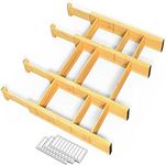 SpaceAid Bamboo Drawer Dividers with Inserts and Labels, Kitchen Adjustable Drawer Organizers, Expandable Organization for Home, Office, Dressers, 4 Dividers with 9 Inserts (13.25-17 in)