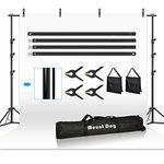 2.6M x 3M/8.5ft x 10ft Photo Backdrop Stand Kit Photography Studio Background Support System with 4 Clamps Carrying Case Backdrop Stands for Video Shooting Portrait