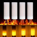 Flame Light LED G4 Socket 2W Bulbs with Fire Effect 36 LEDs 2835 SMD DC 8-30V Flickering LED Bulbs with Fire Effect Simulated Lighting Wood Stove Candle Camp Fire Affect