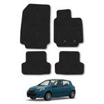 Car Mats for Renault Clio (2006-2013) Tailored Fit Carpet Floor Mat Set Accessory Black Custom Fitted 4 Pieces with Clips - Anti-Slip Backing & Black Trim Edging