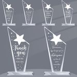 6 Pcs Thank You Gifts Acrylic Employee Appreciation Gifts Awards for Coworker Trophy Plaque Prizes for Adults Paperweight Gift for Teacher Volunteer Retirement Goodbye Farewell Women Men (Star)