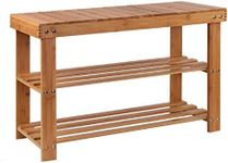 Artiss Shoe Rack Bench, Bamboo Shoes Storage Cabinet Organiser Benches Seat Ottoman Stool Organizer Home Decor Indoor Outdoor Bedroom Bathroom Hallway Furniture, Durable and Strong Natural